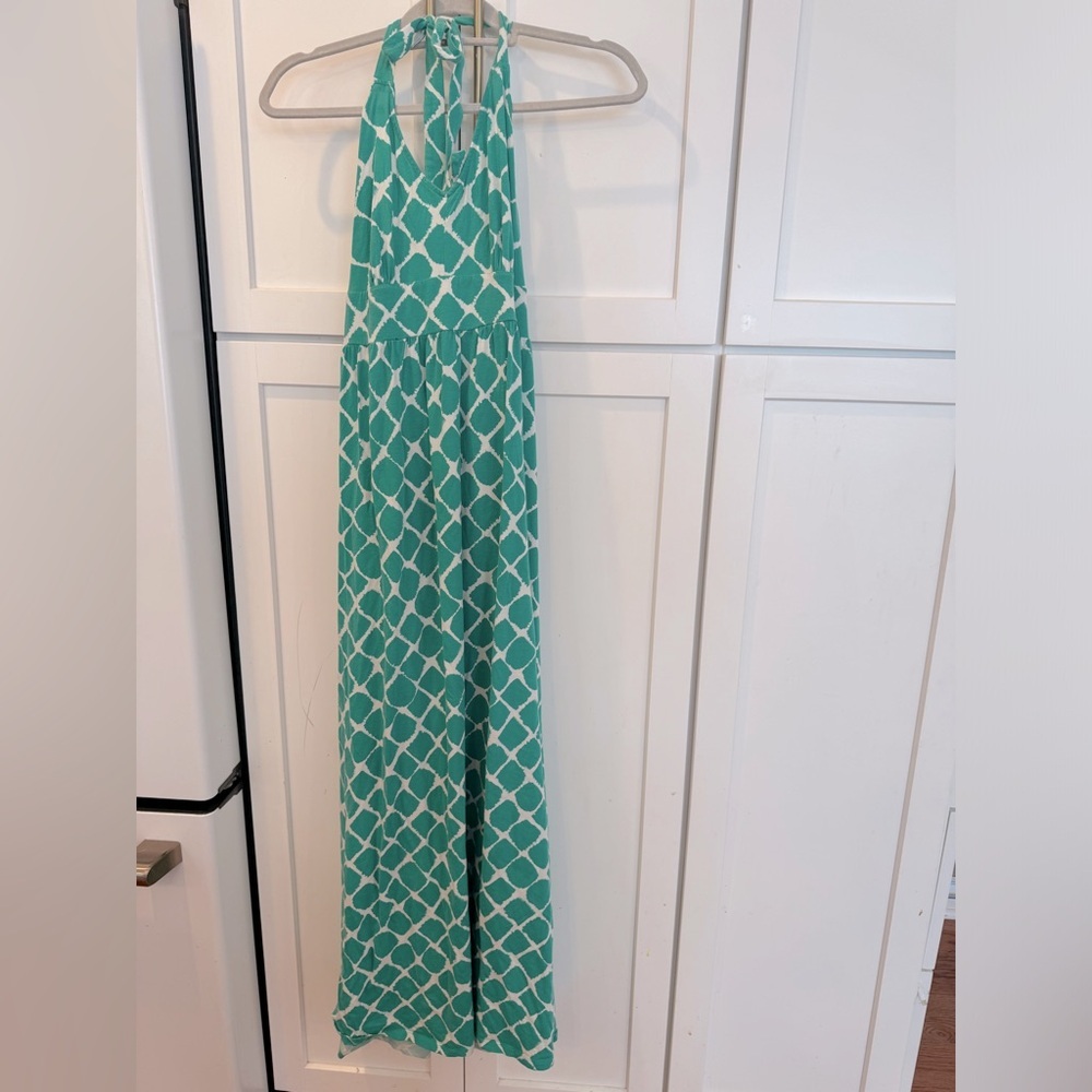 Loft Halter Giraffe Print Maxi dress large